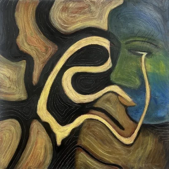 Wood on canvas, 39x39", 100x100cm