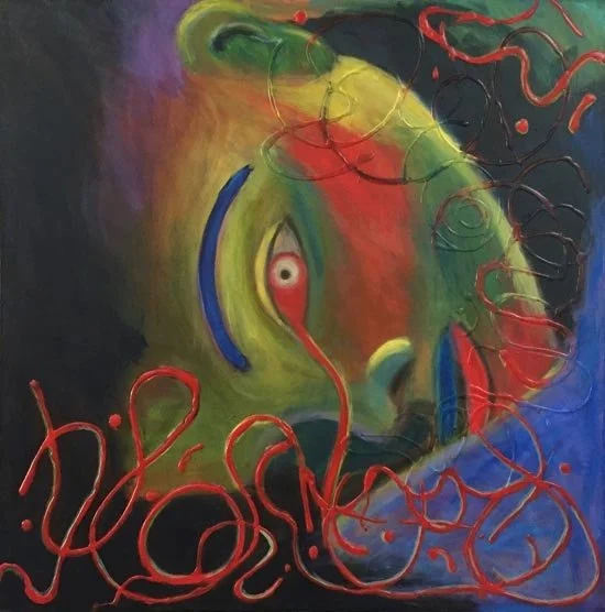  Mixed media on canvas, 39x39", 100x100cm