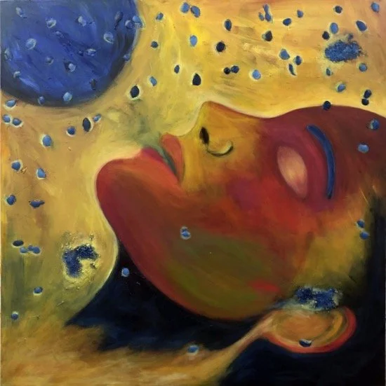 Mixed media on canvas, 39x39", 100x100cm