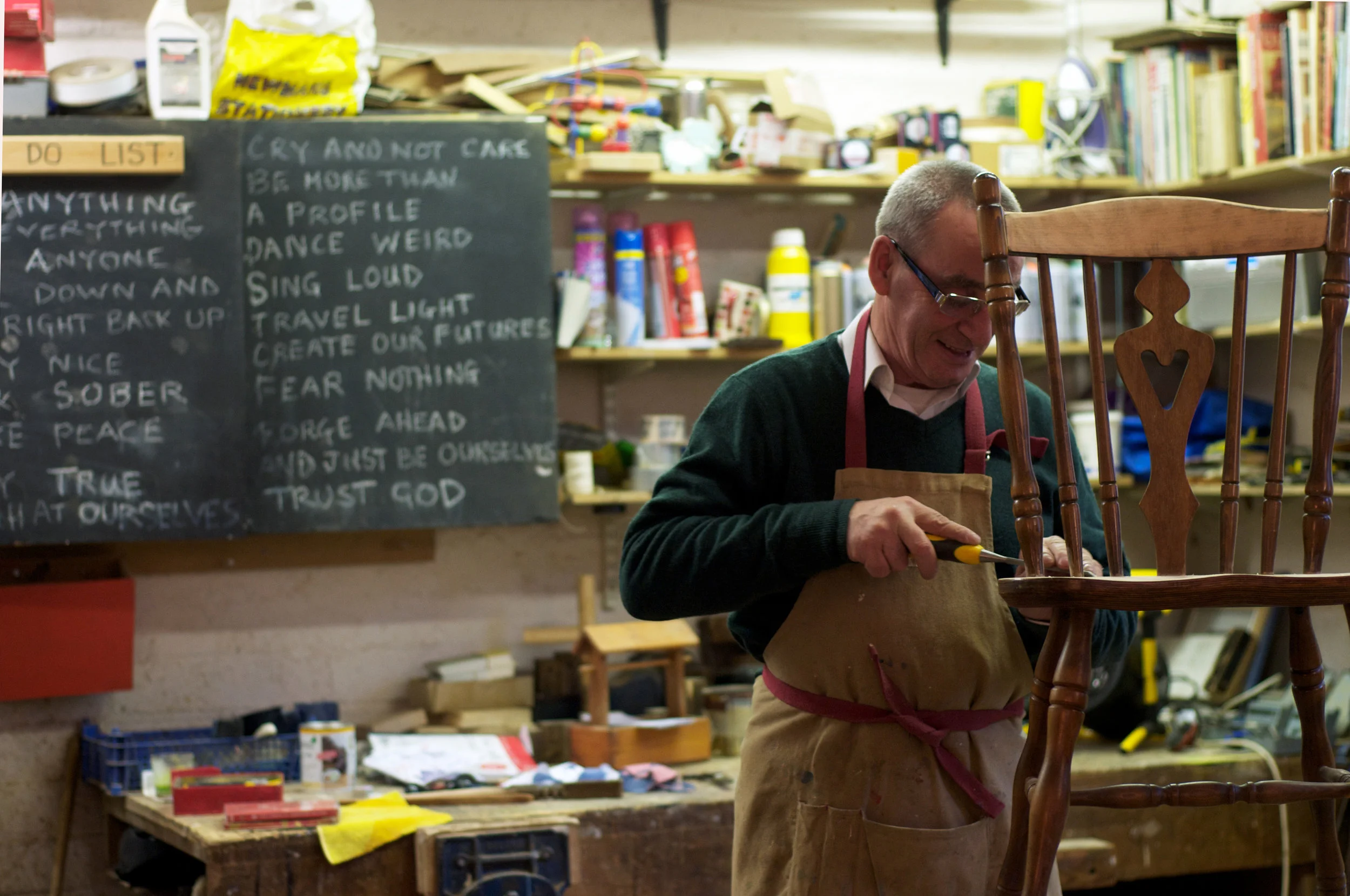 Paper and Cup's sister project, the Restoration Station , is located next to Shoreditch Church. This lovely vintage furniture workshop sells pieces restored by people in recovery.