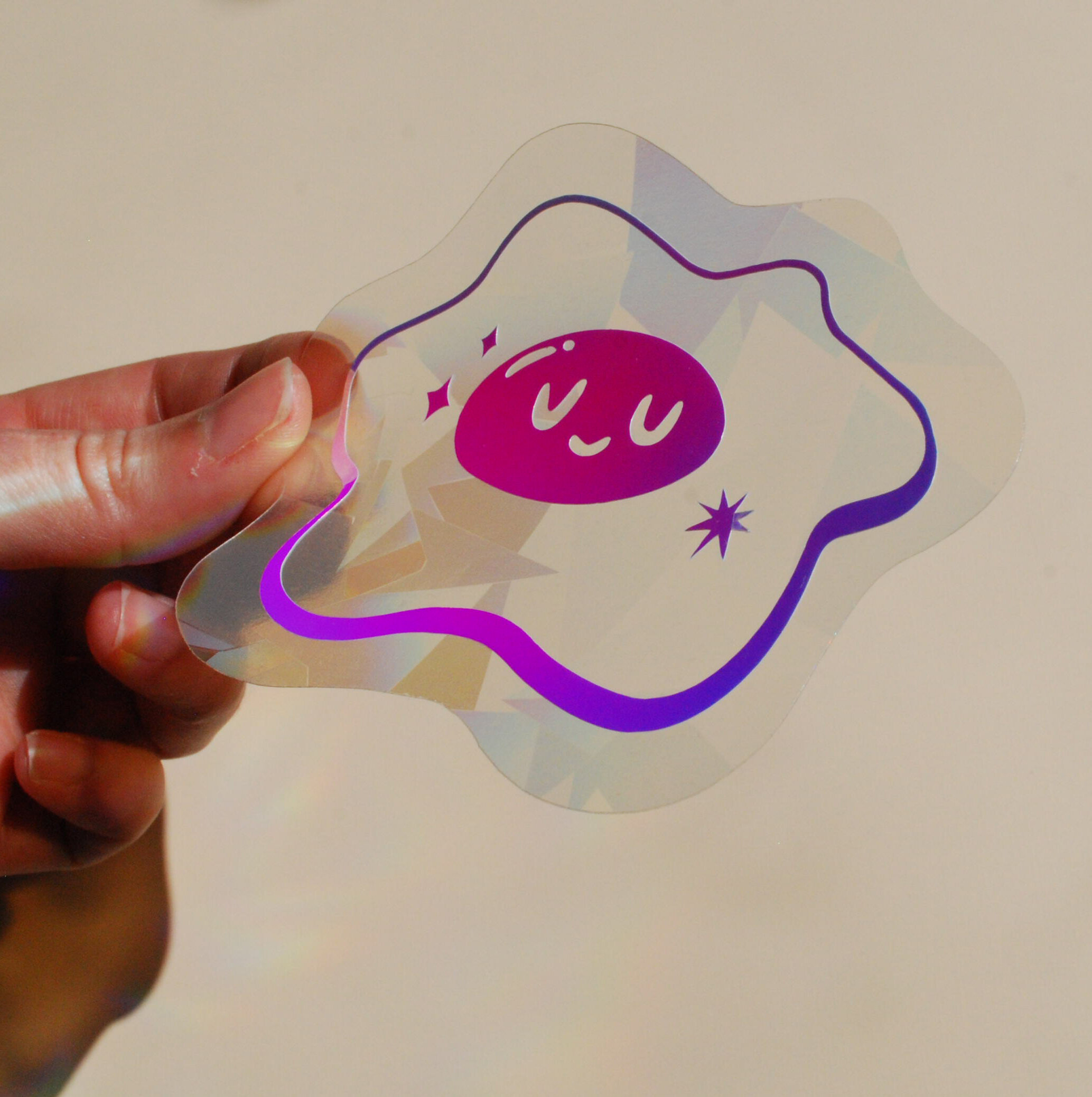 Opal Holographic Sun Catcher Sticker - Egg