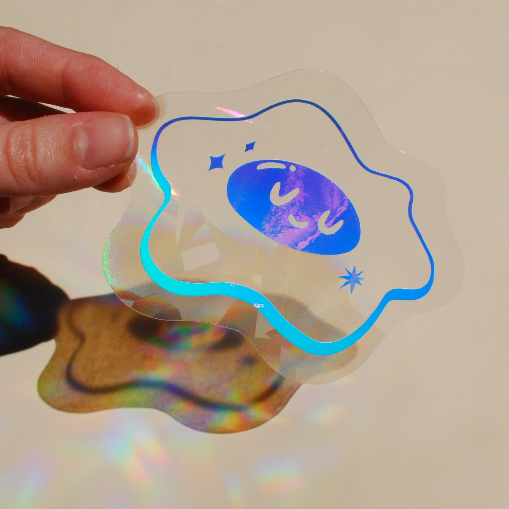Opal Holographic Sun Catcher Sticker - Egg