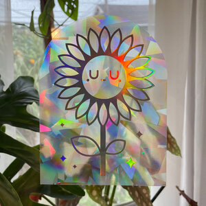 Holographic Flower Sun Catcher Sticker — Bball Y'all