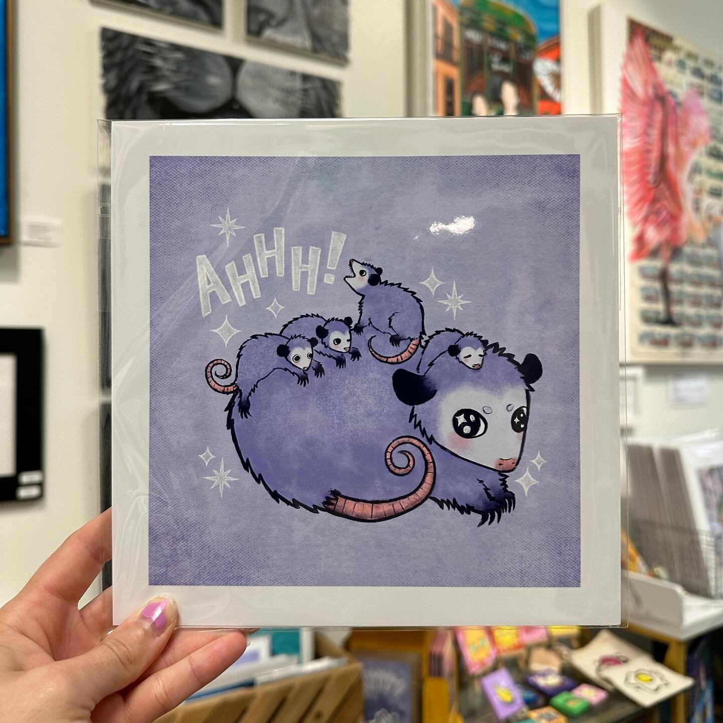 Hi world! Just dropped some opossum and cat house prints off at @nolaartwork_ 😃