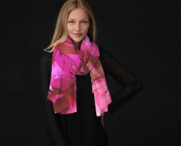 DeborahMiller-DFMillerDesign-Pink-Rose-scarf-model.jpeg