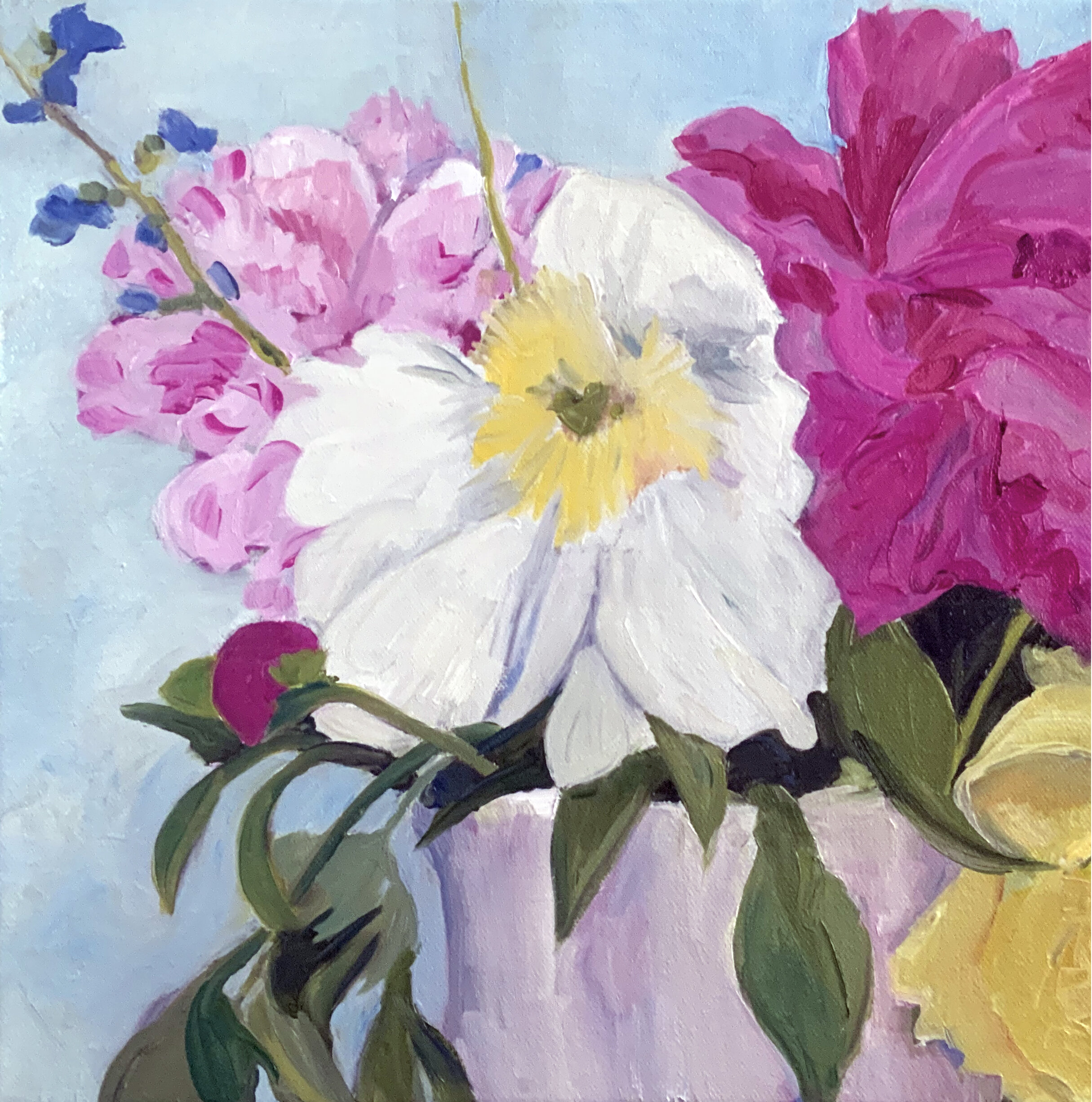 Peonies and Larkspur, Lennox