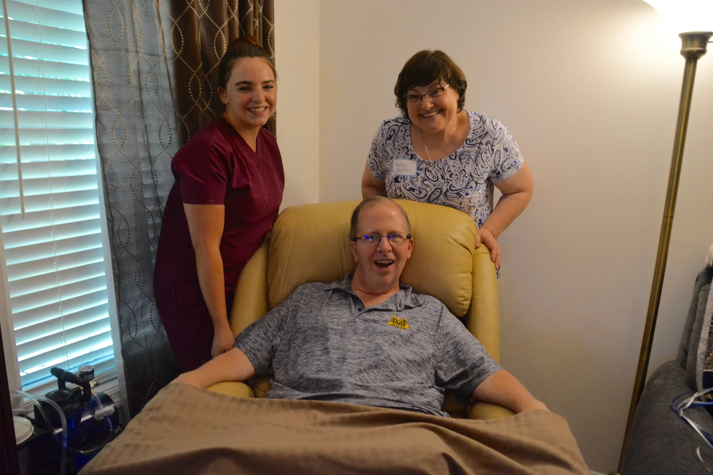 Samantha (Kathy's beloved right hand), Kathy, and Shawn