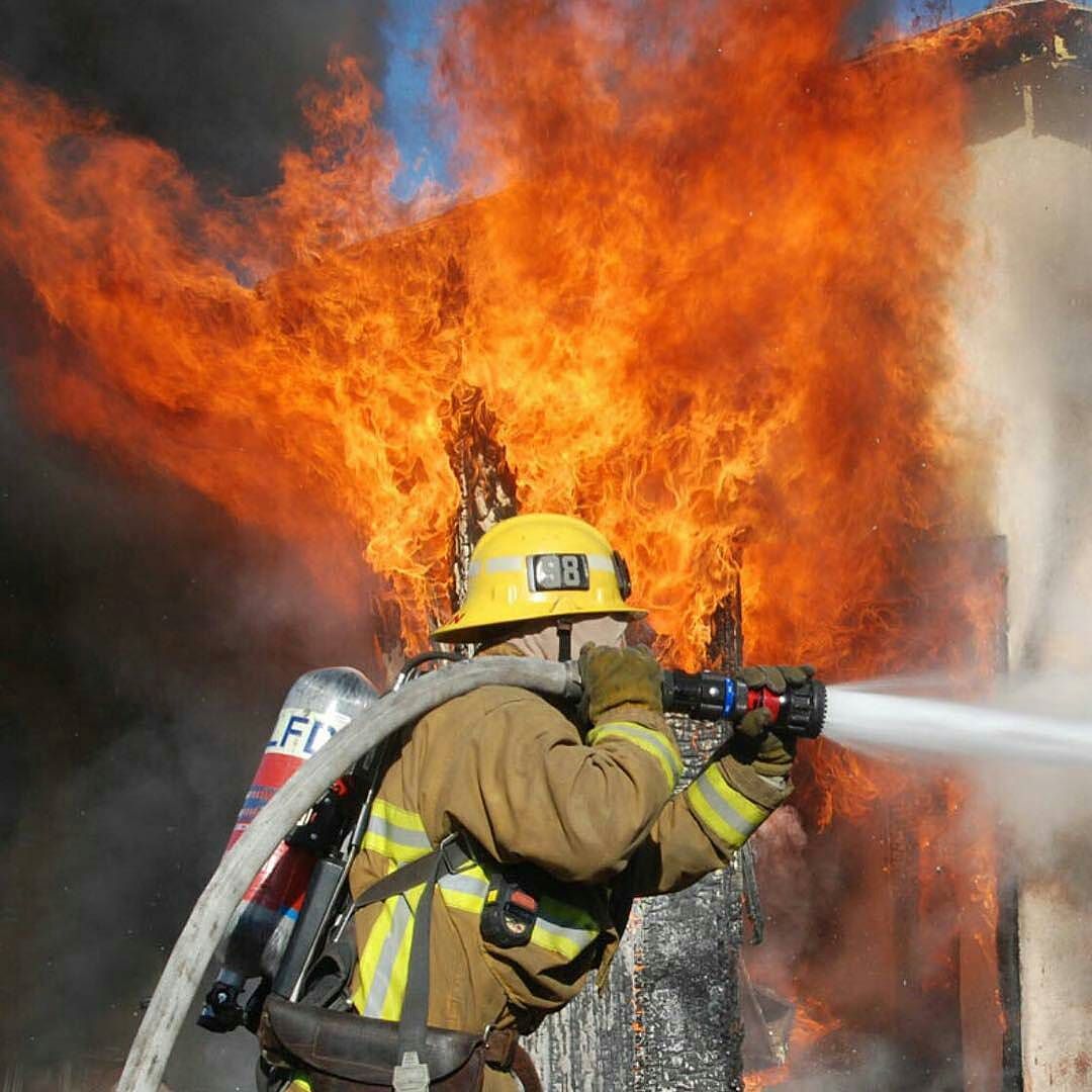 Fighting a house fire 