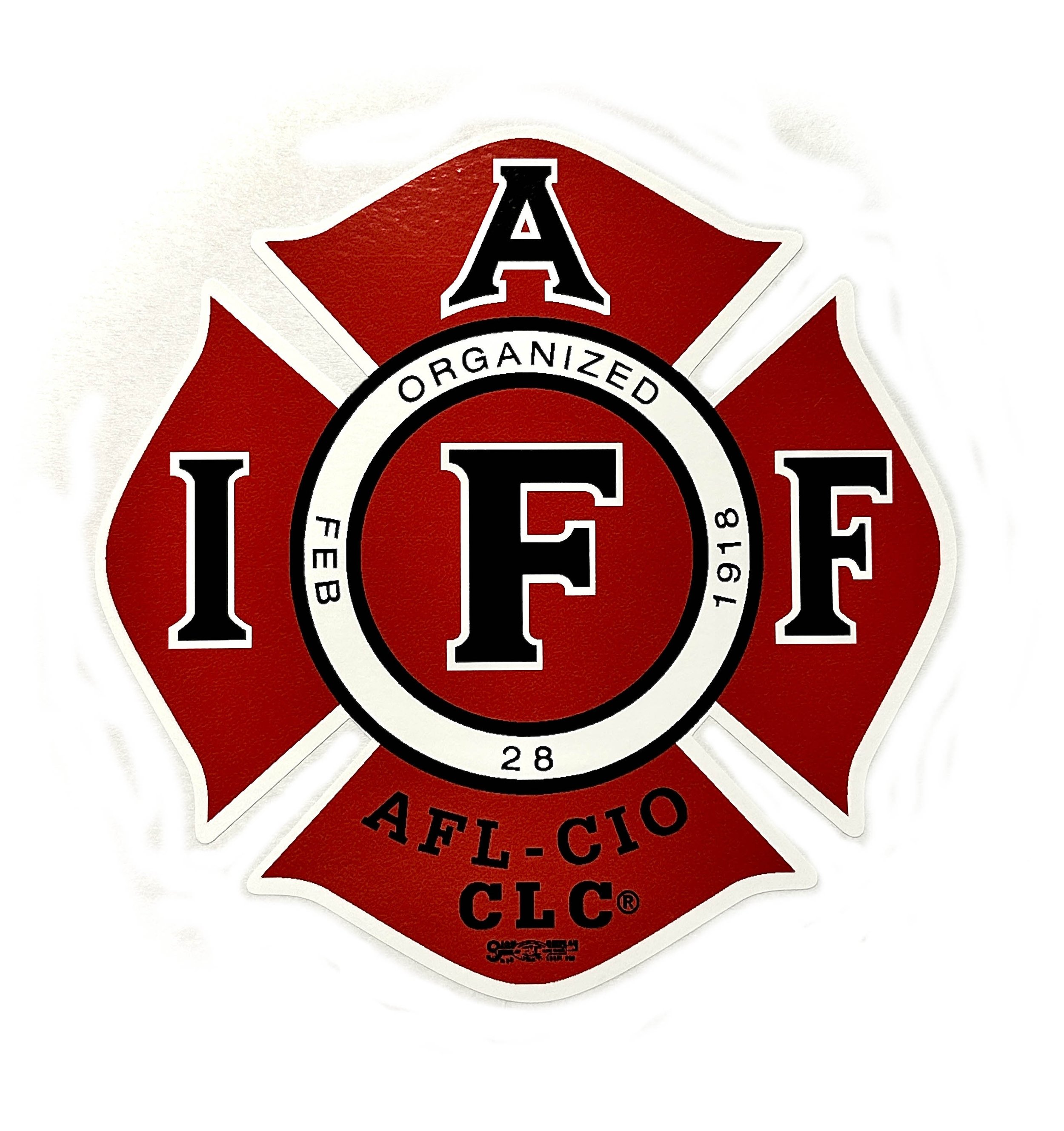 The OG Design Original RED - IAFF Reflective Firefighter Decal Sticker 4" (Union Made)