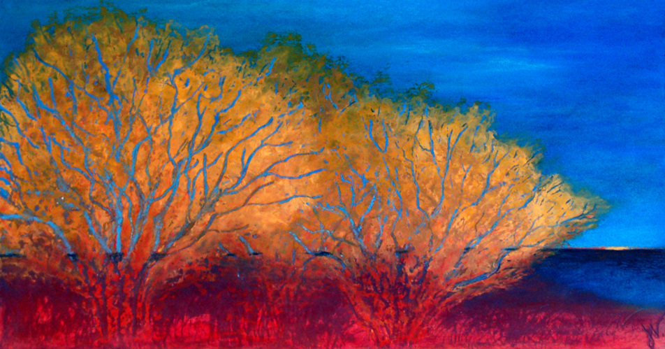 YELLOW TREES AT SUNSET,  $550