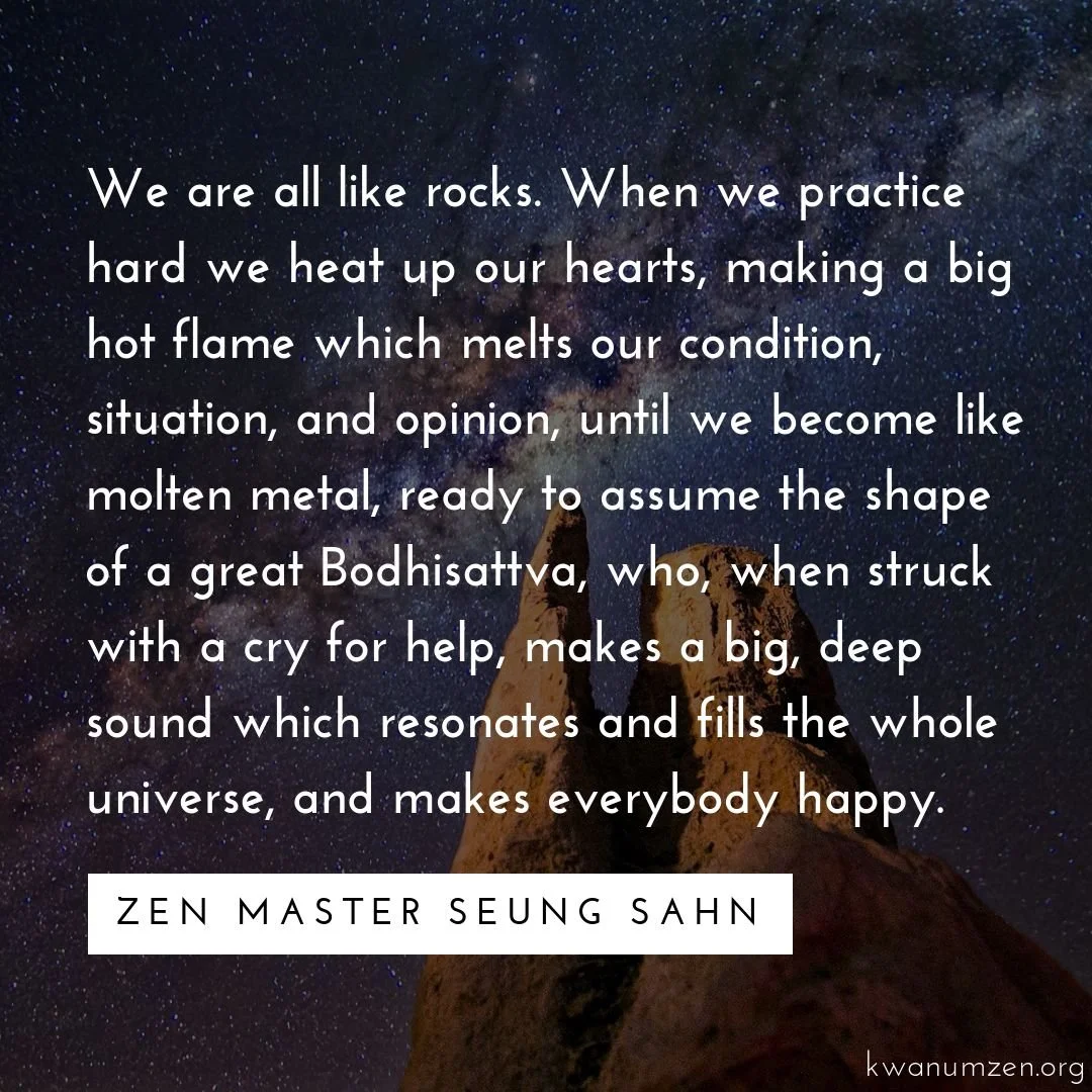 &quot;We are all like rocks.&quot; Quote by Zen Master Seung Sahn. #zen #meditation #bodhisattva #buddhism #hardpractice #zmseungsahn #kwanumzen