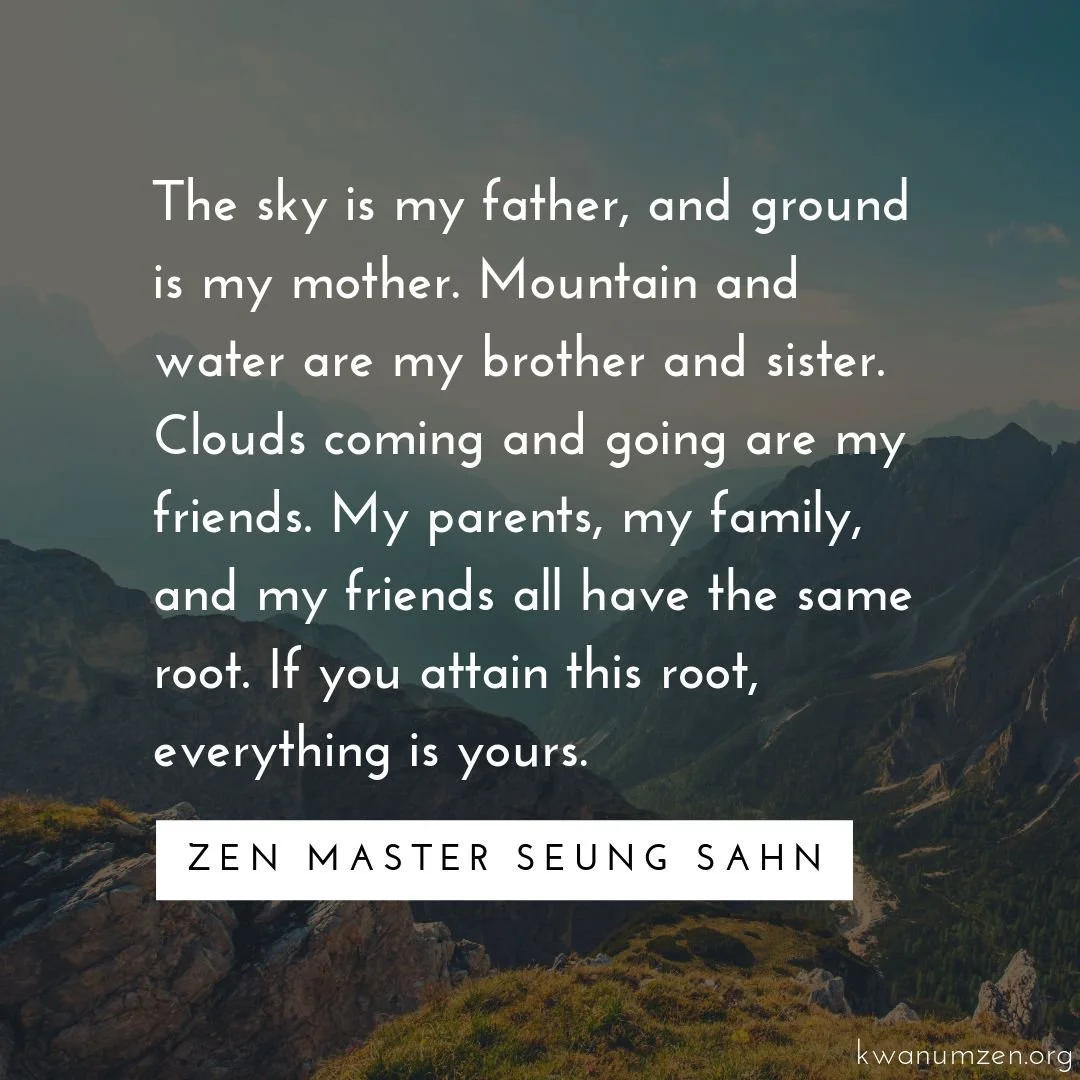 "The sky is my father, and ground is my mother." Quote by Zen Master Seung Sahn. #zen #attain #zmseungsahn #kwanumzen https://bit.ly/4ffoYa1