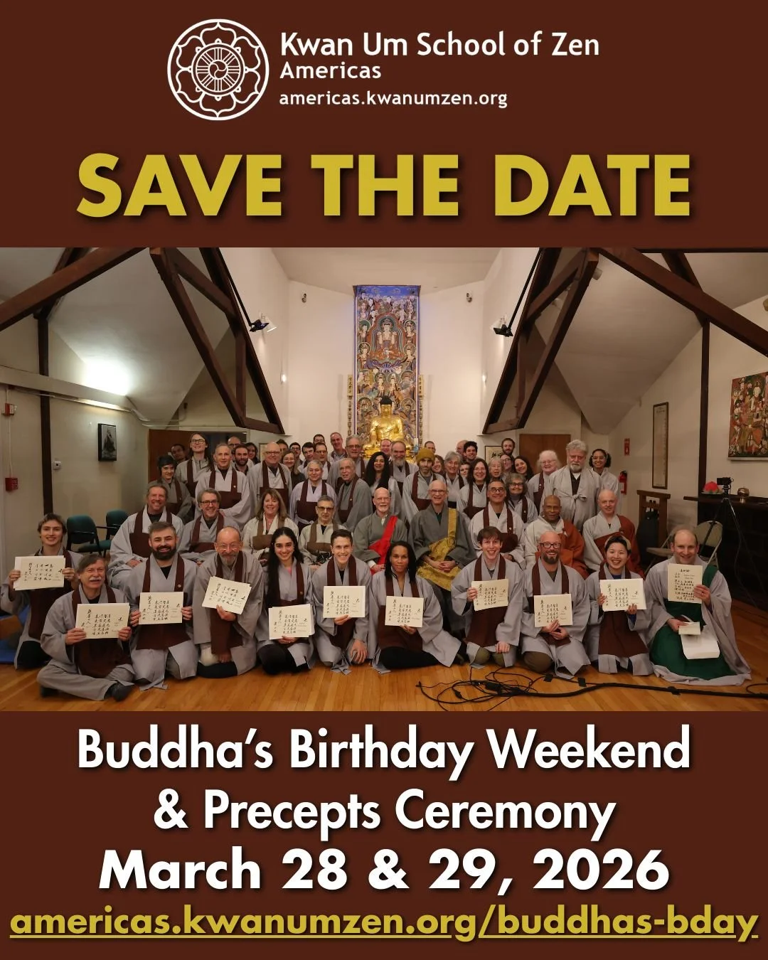 Join Kwan Um School of Zen Americas for the celebration of Buddha&rsquo;s Birthday Sangha Weekend in-person at Providence Zen Center and broadcast live on Zoom! Come connect with fellow sangha members and participate in our ceremonies. We look forwar