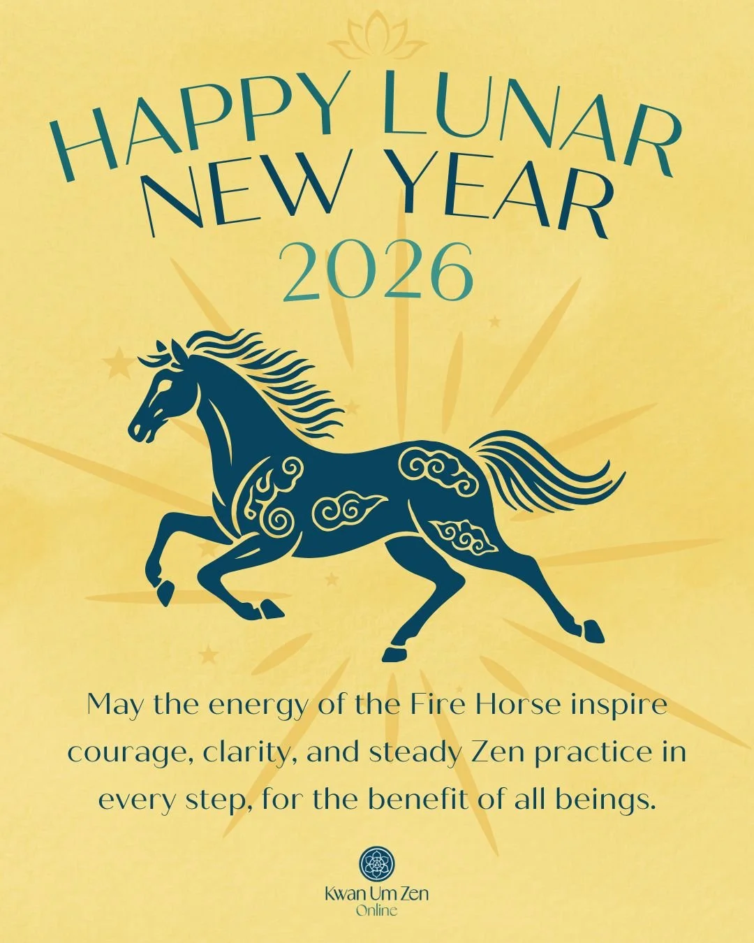 Happy Lunar New Year 2026! May the energy of the Fire Horse inspire courage, clarity, and steady Zen practice in every step, for the benefit of all beings. ✨🐴🙏