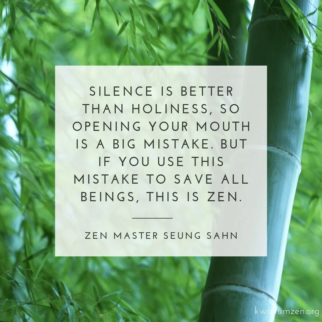 "Silence is better than holiness." Quote by Zen Master Seung Sahn. #zen #holiness #silence #bodhisattva #zmseungsahn #kwanumzen
