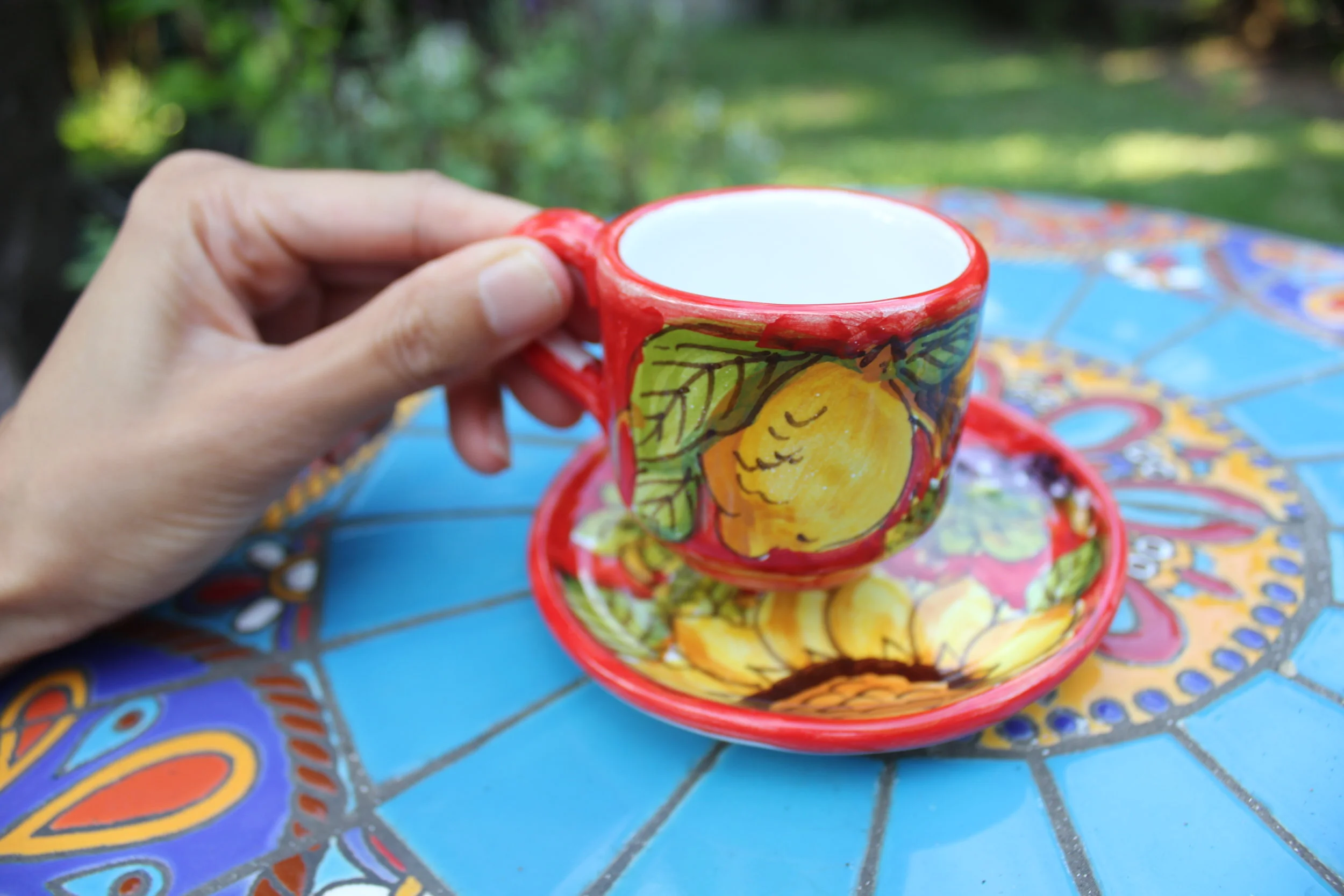 Italian Ceramic Espresso Cup &amp; Saucer