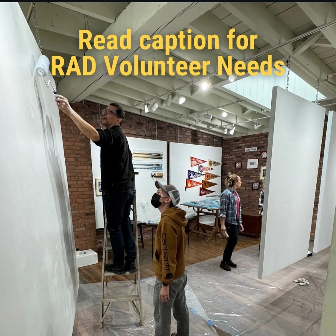 CALL FOR RAD VOLUNTEERS
11/20:

@tracksidestudios375art 375 DEPOT ST

Friday 11/22, 9:30-3
Saturday 11/23, 9:30-3
Sunday 11/24, 9:30-3

@tracksidestudios375art is seeking volunteers to help paint walls. Supplies, beverages, snacks and light lunch pro