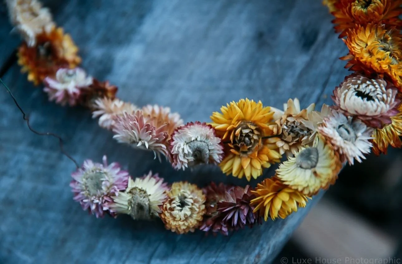 She made a string of prayers out of flowers. @luxehousephotographic #ashevillecottonmill&nbsp;#cottonmill&nbsp;#riverartsdistrict&nbsp;#iamashevillecottonmillstudios
