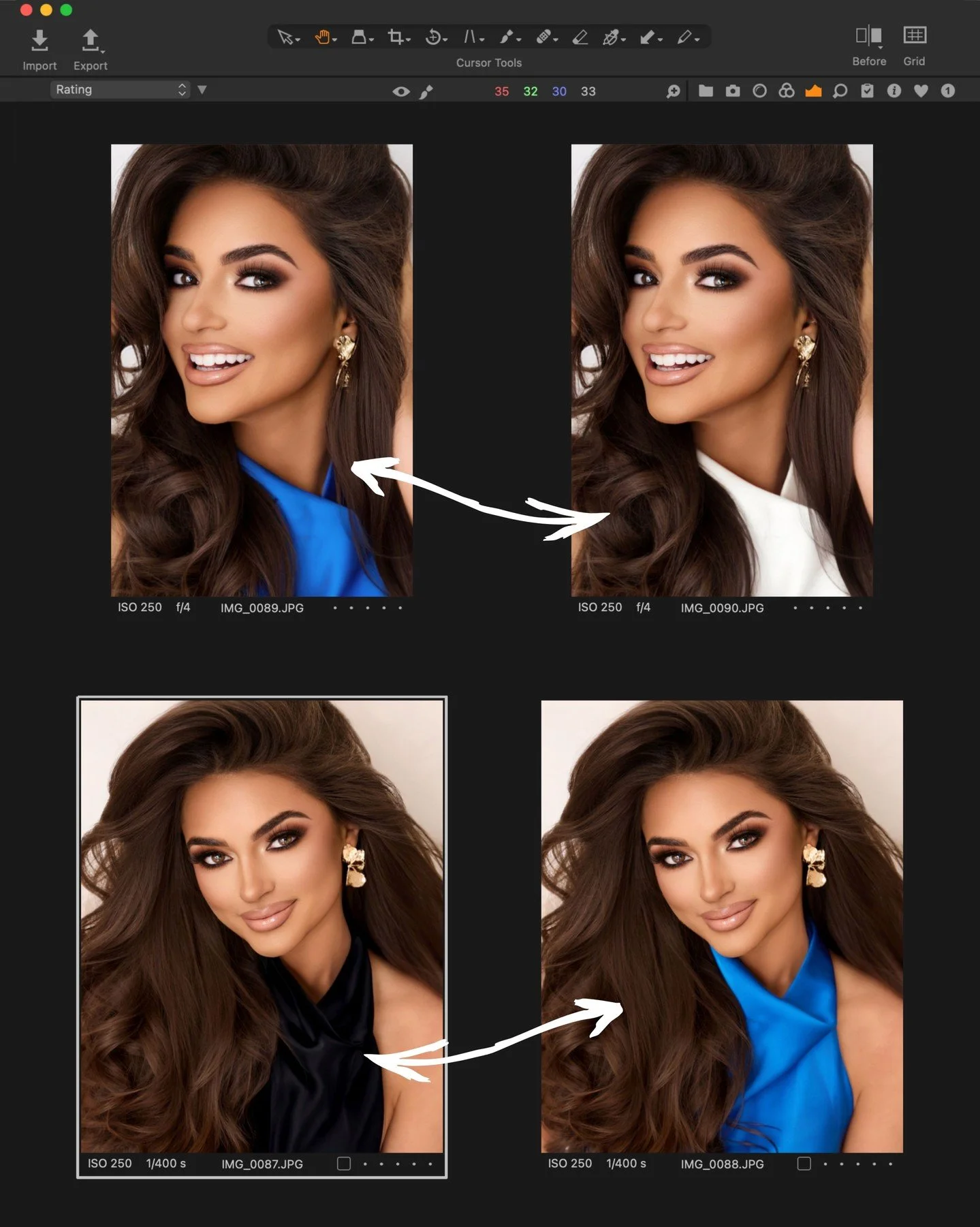 Emily was so smart to use one of my new add ons: a top color change. Making the very most out of her session &amp; giving her lots of options! Which would you submit? Swipe to see my vote! 👉️