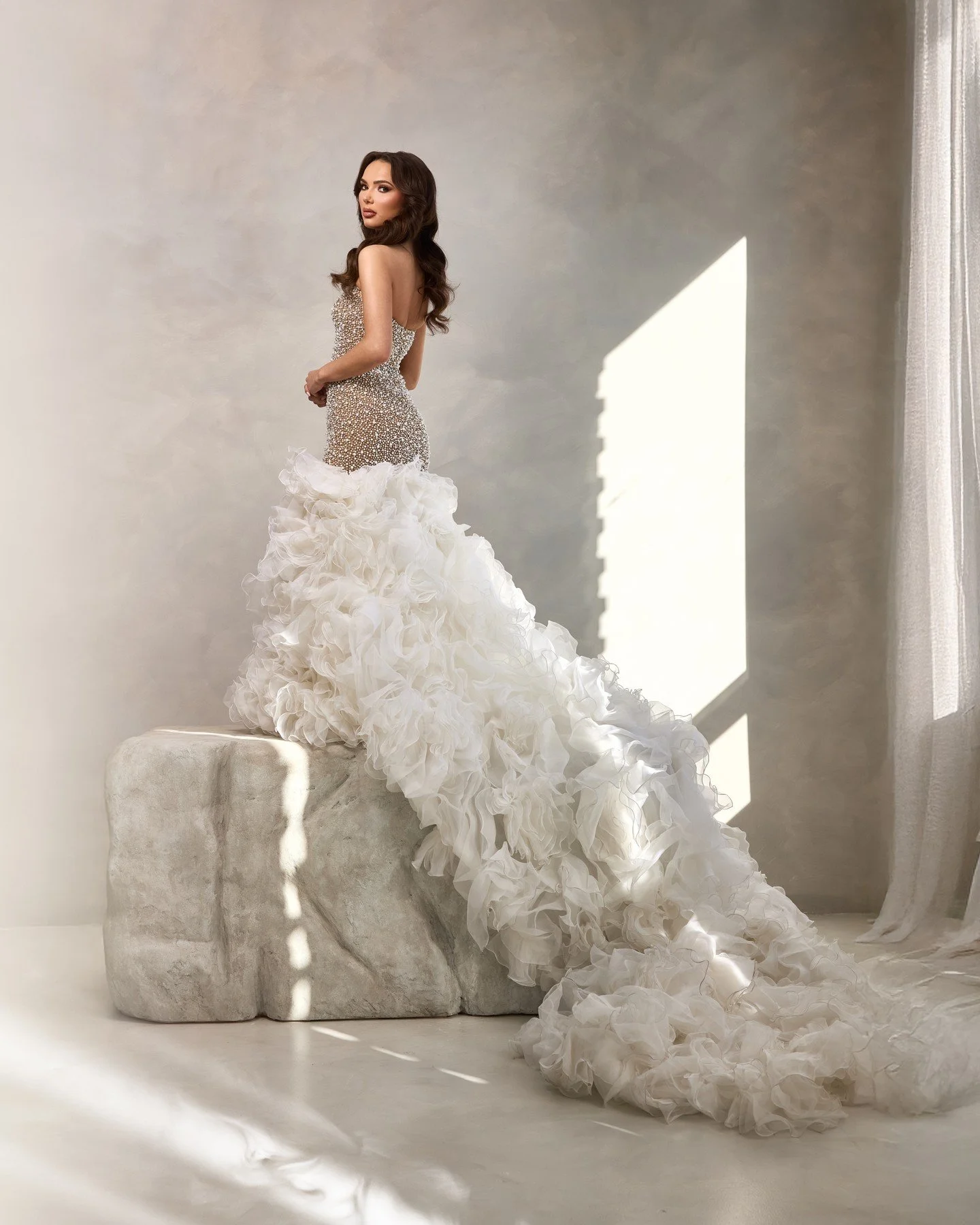 Which do you prefer? Image 2 is plain natural light, but image 1 I added just one studio strobe. What I saw when I tested just natural light is that I would have to loose detail in the dress to ensure Maisie's face was bright enough. I wanted dramaaa