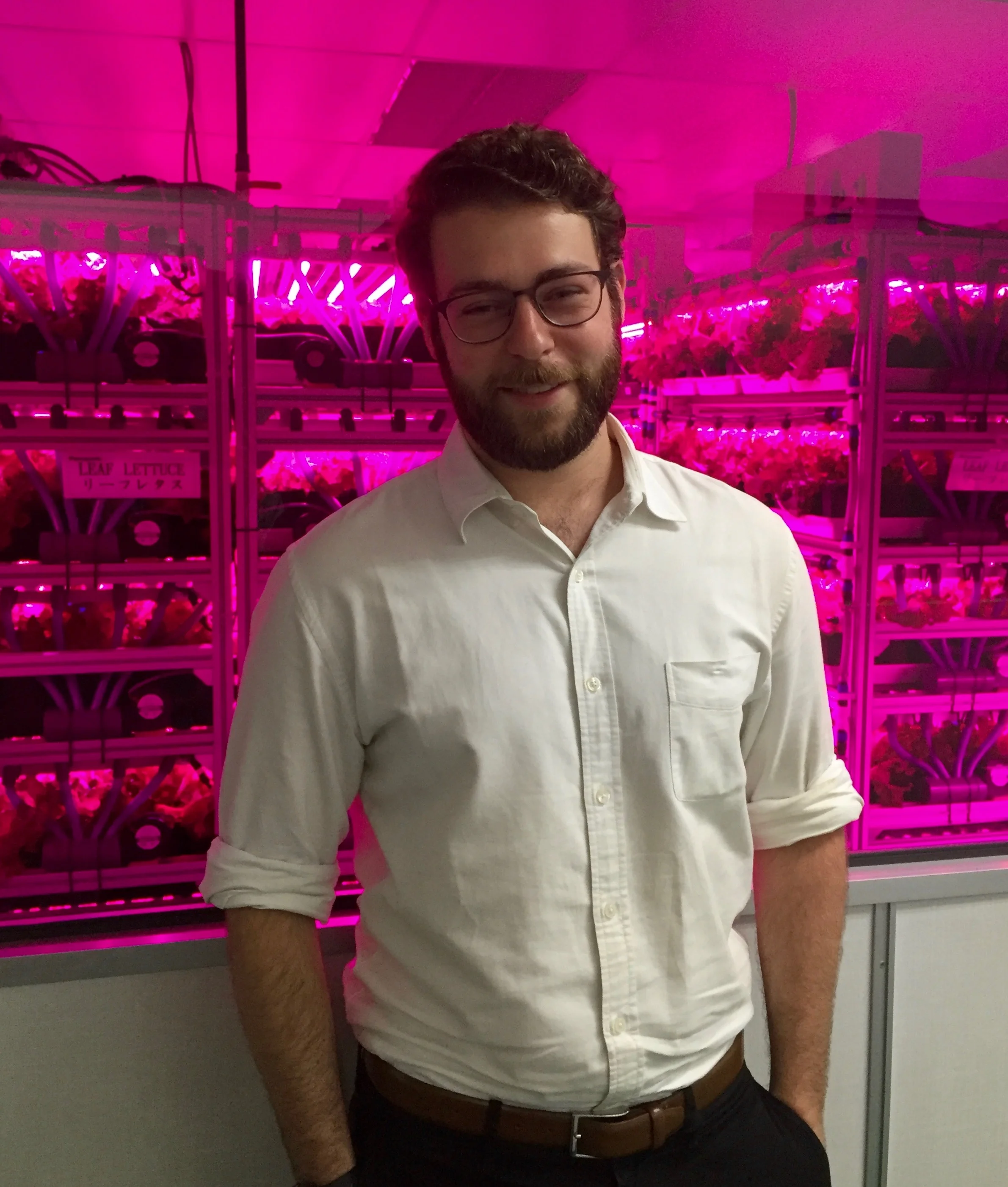 Jacob Eisenberg visiting the Veggie Life Plant Factory headquarters in Singapore during his journey throughout Asia. This article is Part 1 of a series that will bring Jacob's adventures to Agritecture readers across the globe. (Credit: Jacob Eisenberg) 
