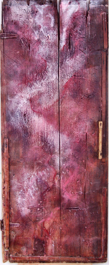 Lalitambika, 30%22 X 60%22, oil and encaustic on wood (old barn door), 2006.jpg
