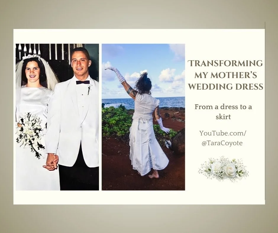 Transforming my beloved mother’s 63 year old wedding dress from a dress to a skirt 
