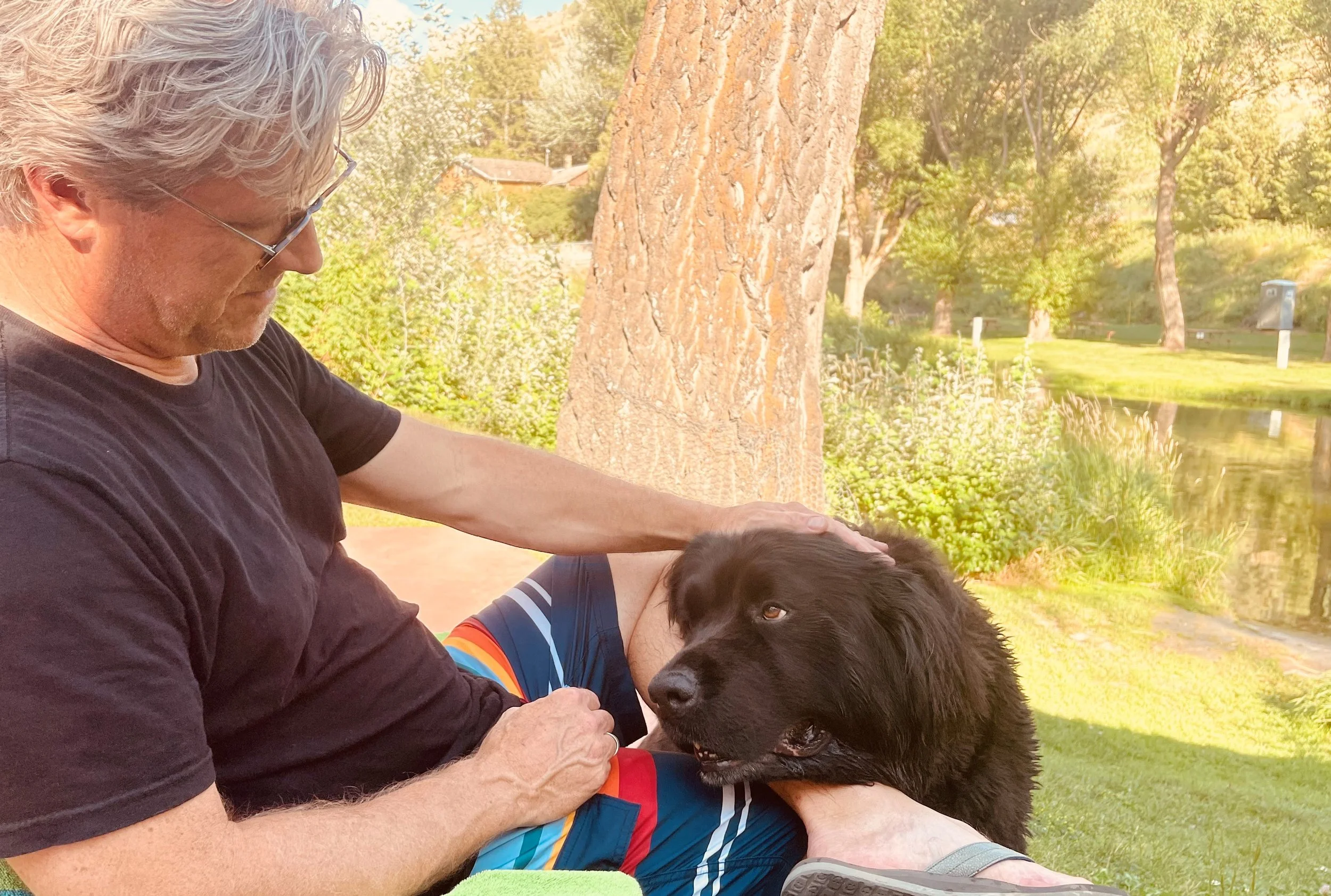 Lava Hot Springs after a swim in the river.