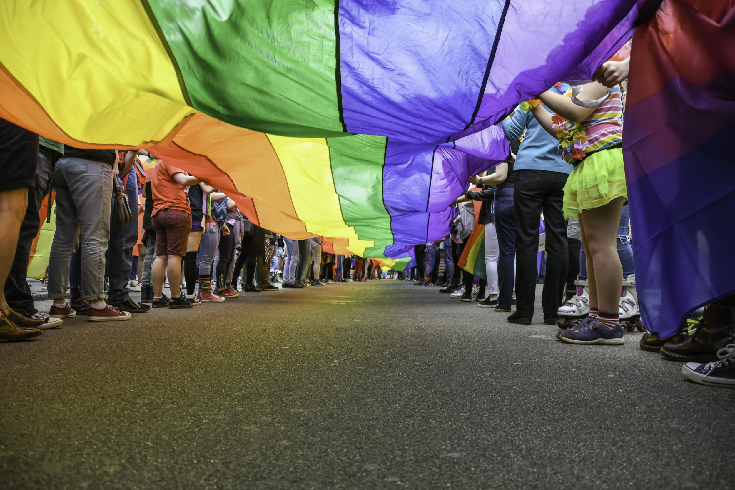 Pride flag at LGBTQ event
