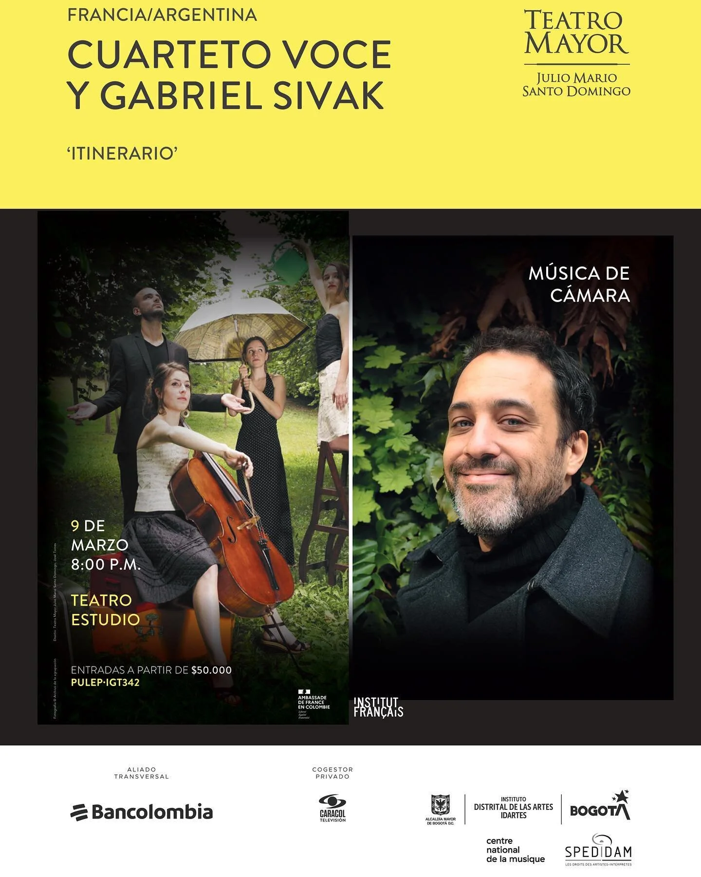 Premier concert de notre s&eacute;jour colombien ce soir ! Muy feliz de tocar esta noche en el Teatro Mayor de Bogota et en compagnie de Gabriel Sivak !