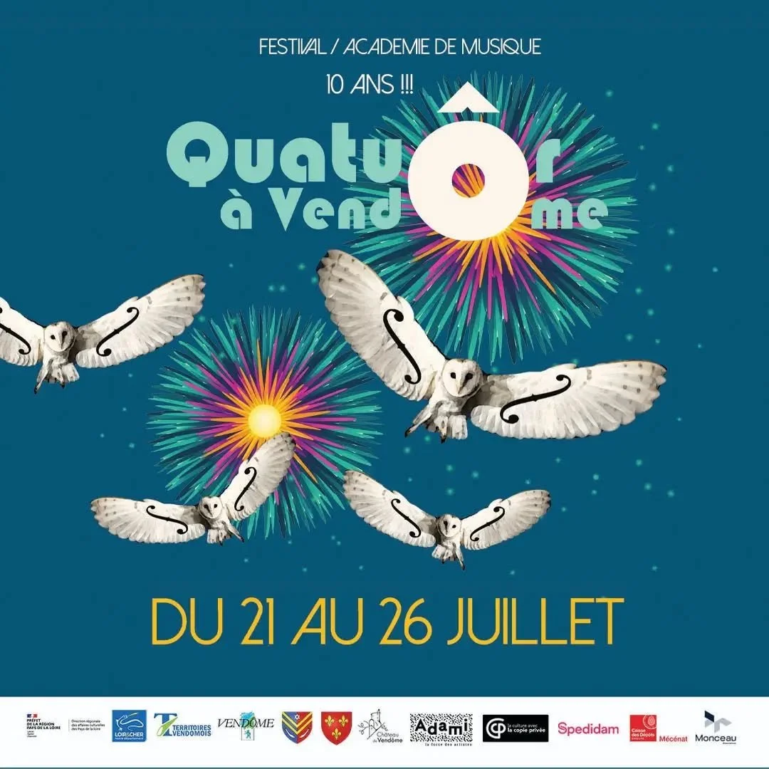 🎉C&rsquo;est tout bient&ocirc;t la 10&egrave;me &eacute;dition de Quatuor &agrave; Vend&ocirc;me !
🎟️Et pour r&eacute;server, c'est ici : https://www.quatuorvoce.com/vendomefestival

Au programme , &eacute;clectique , Piano&iuml;d Concert K&ouml;ln