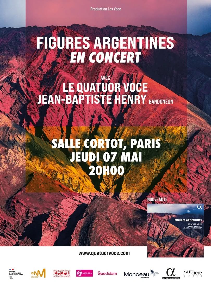 ❗Save the date❗
📅JEUDI 7 MAI 2026, 20H @salle.cortot
📀Concert de sortie de notre disque "Figures Argentines" @alpha_classics 

💃🏼Tangos, zambas, chacareras, cuecas et bagualas pour un hommage &agrave; Ginastera, Piazzolla ... 

🎟️https