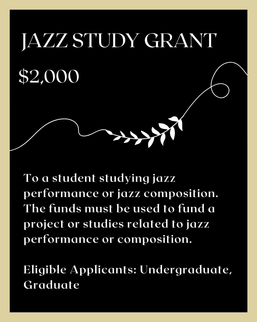 Our Jazz Scholarship supports members whose work reflects the innovation and tradition of jazz performance and study. From improvisation to composition, this award celebrates the depth of this influential genre. Learn more at the link in our bio.

#J