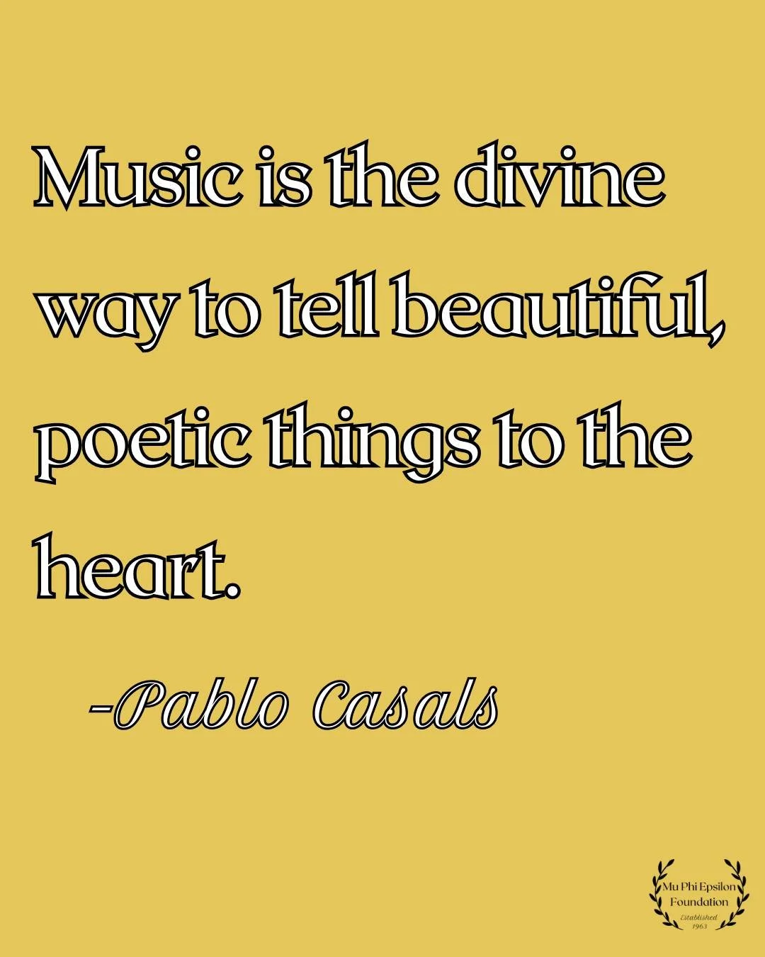 &ldquo;Music is the divine way to tell beautiful, poetic things to the heart.&rdquo; &mdash; Pablo Casals
As we continue our mission, may we be reminded of the quiet power music holds to connect, uplift, and inspire.

#MusicWisdom #PabloCasals #MuPhi
