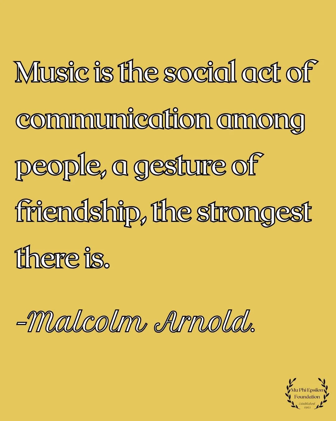 &ldquo;Music is the social act of communication among people, a gesture of friendship, the strongest there is.&rdquo; &mdash; Malcolm Arnold.
As musicians, we believe in the unifying power of music to connect across boundaries and generations. At the
