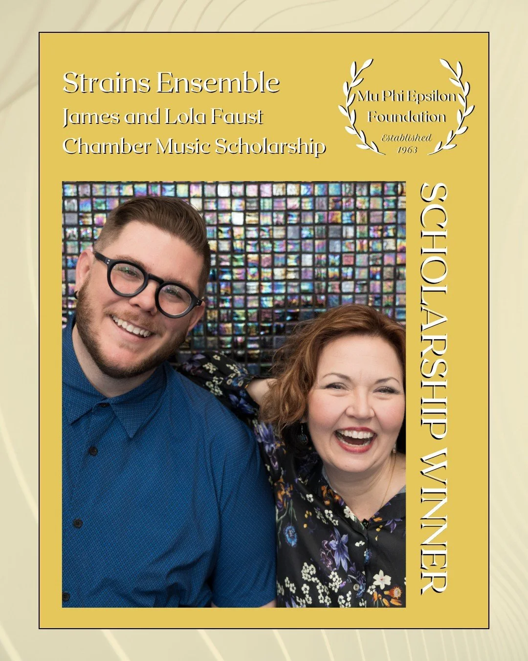 Congratulations to the Strains Ensemble for receiving the 2026 James and Lola Faust Chamber Music Scholarship. The duo comprised of two MPE members, Kyle Hutchins and Shannon Wettstein, will use these funds to complete a recording project of contempo