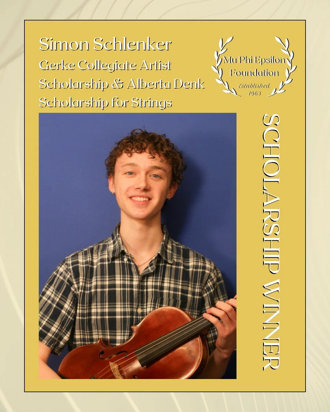 Congratulations to Simon Schlenker, recipient of the 2026 Gerke Collegiate Artist Scholarship and the Alberta Denk Scholarship for Strings. With these funds, Simon will be able to purchase a higher quality viola.
#mpefoundation #viola #gerkecollegiat