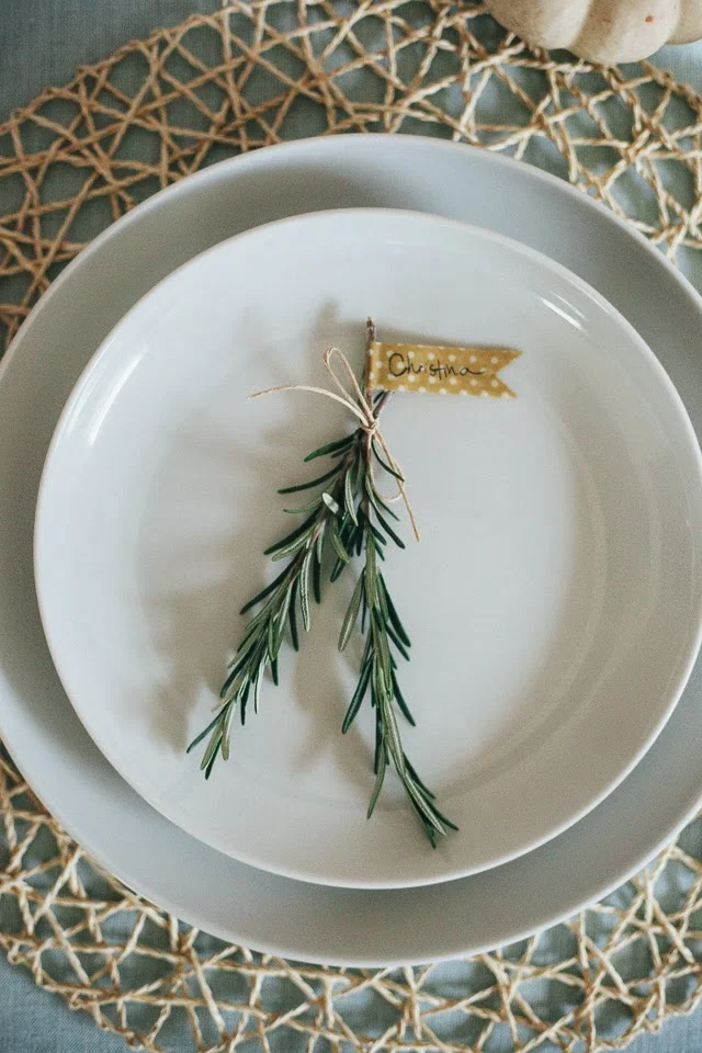 DIY // Rosemary Sprig Place Cards
