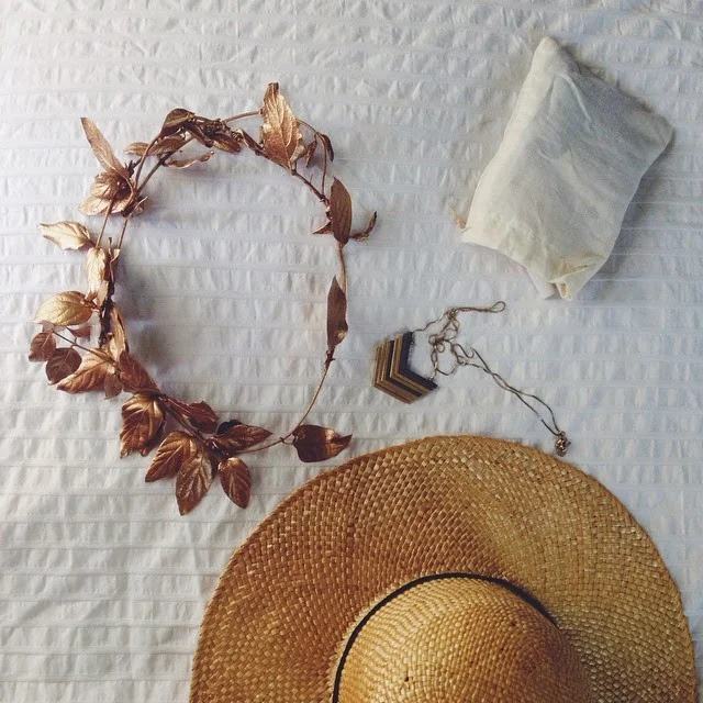 DIY // Golden Natural Leaf Headband
