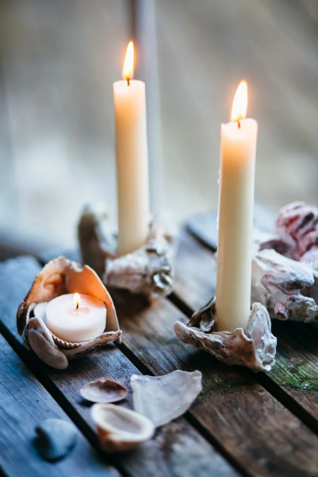 DIY // Seashell Candle Holders