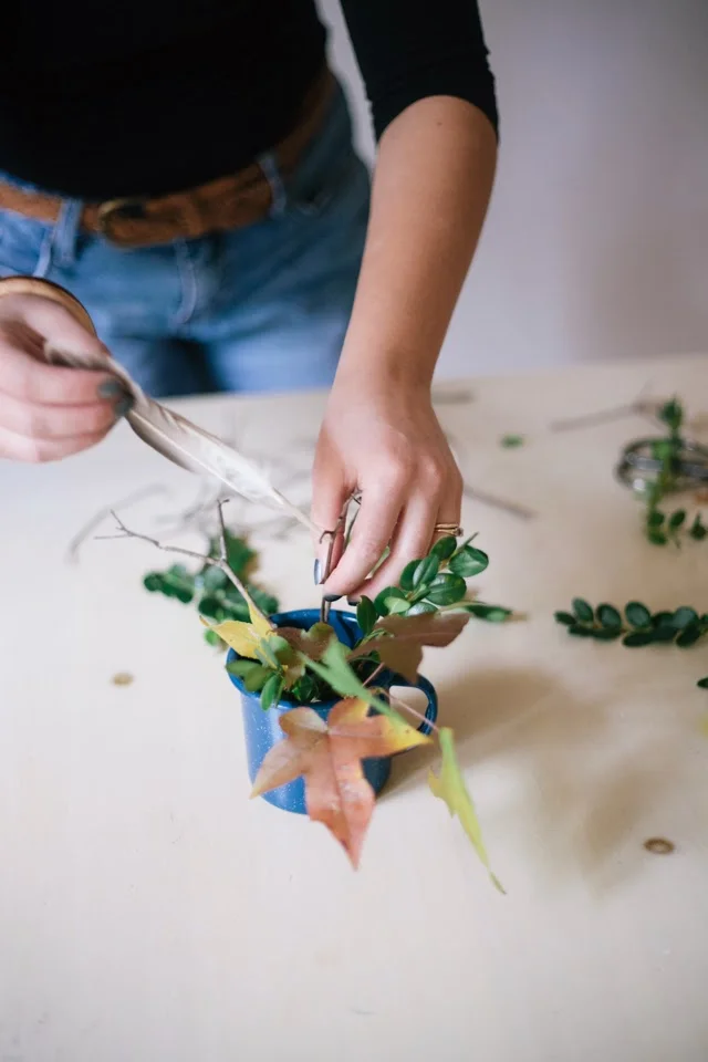 Fall Leaf Arranging