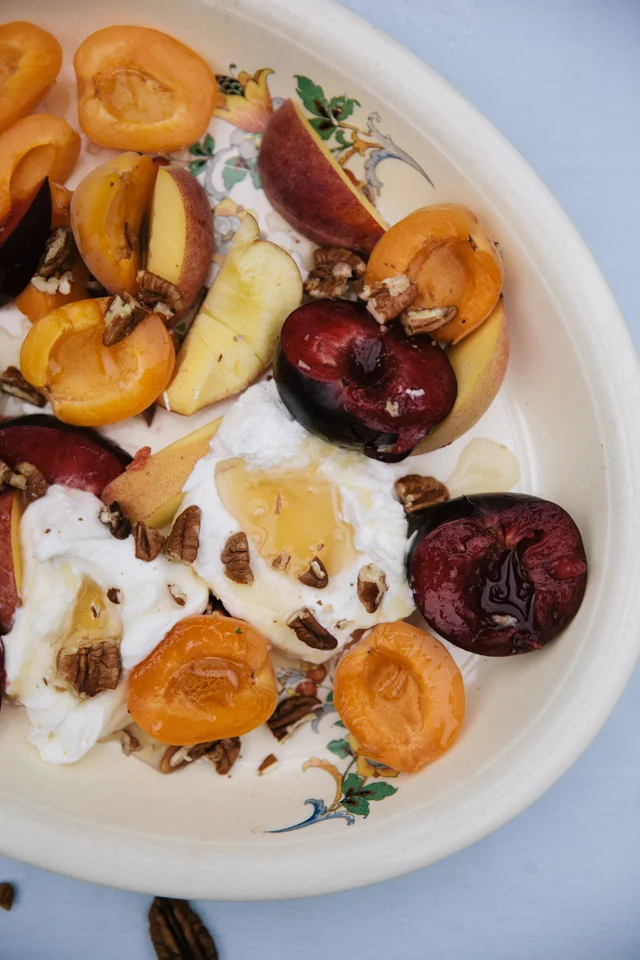 Eating In // Stone Fruit with Mascarpone & Ricotta with a Honey Drizzle