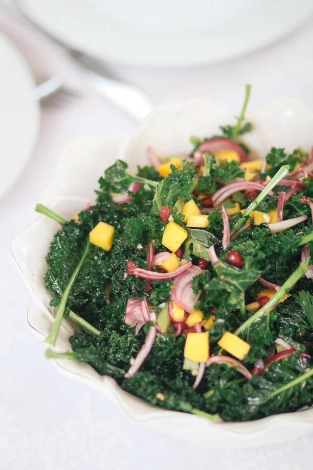 Eating In // Kale Salad with Mango & Pomegranate