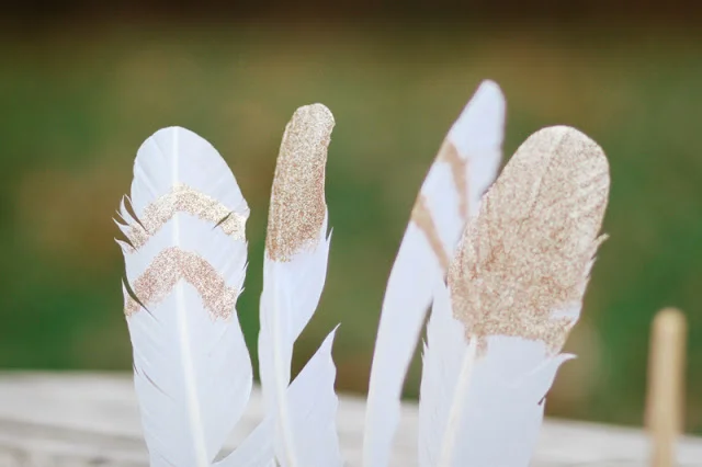 25 Days of Craftsmas: Gold Tipped Feathers