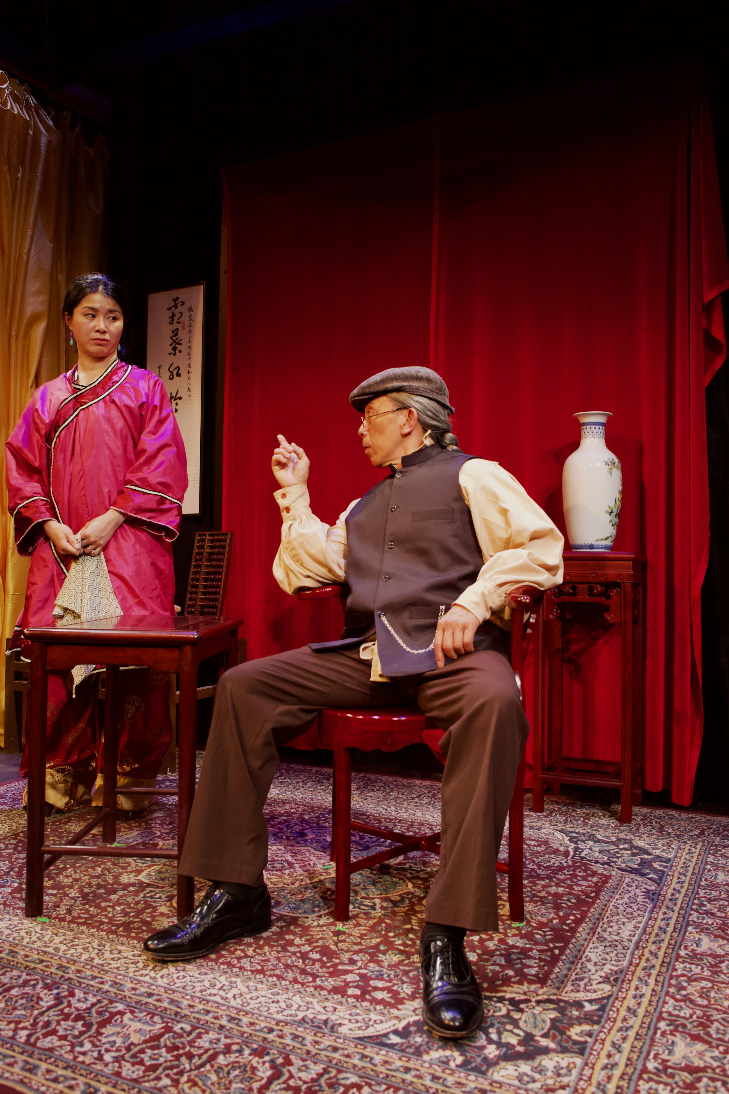  L-R: Joann Wu (AFONG) &amp; Joseph Alvarado as (ATUNG). Photography by Caitlin Stone-Collonge. 