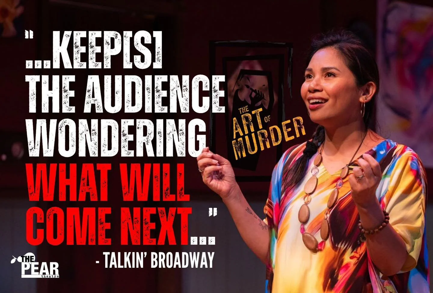 Audiences are head over heels for MURDER!

You know you're DYING to see it, too... 😏
(Okay, we promise that's the last of the puns.... maybe 😉).

🚨Only 2️⃣ weekends left to witness ART OF MURDER!

🎟️Tickets on sale at thepear.org/whats-playing

?