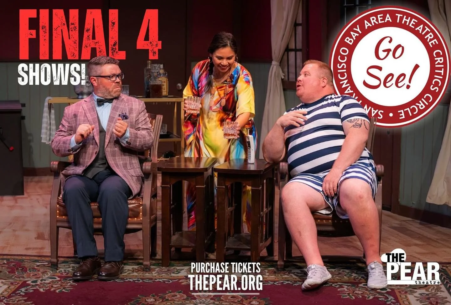📣 Hey, Bay Area! San Francisco Bay Area Theatre Critics&rsquo; Circle (SFBATCC) recommends you &ldquo;GO SEE!&rdquo; 👉🏼 &lsquo;The Art of Murder&rsquo;! 

🤩FINAL FOUR performances begin this Friday! 
🎟️Get tix at thepear.org/whats-playing (LINK 