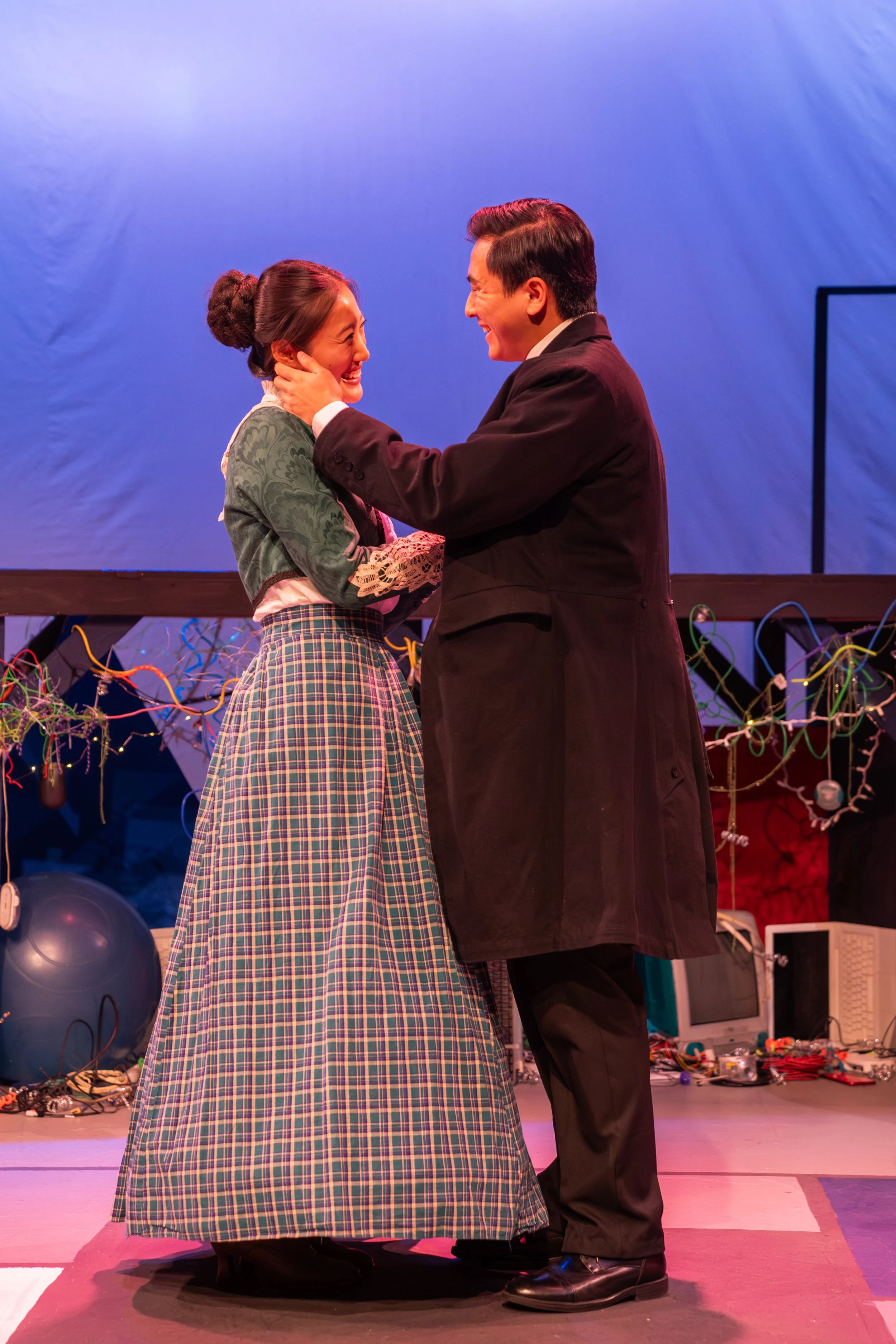  L-R: Angel Lin as Ada and Joshua Bao as Lovelace in  Ada &amp; The Engine  by Lauren Gunderson. Photography by Mikenzie Gilbert.  