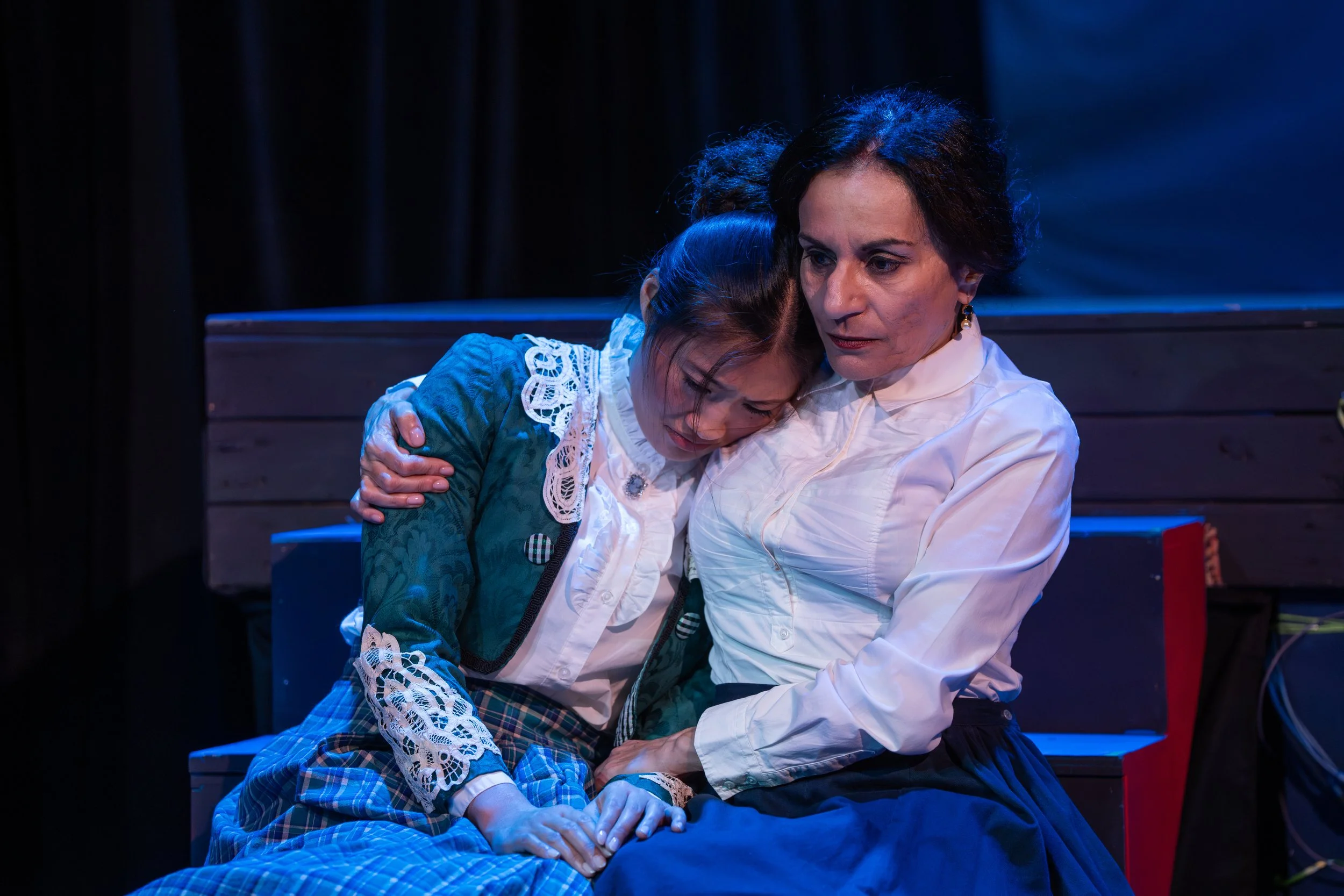  L-R: Angel Lin as Ada and Maya Capur as Anabella in  Ada &amp; The Engine  by Lauren Gunderson. Photography by Mikenzie Gilbert.  