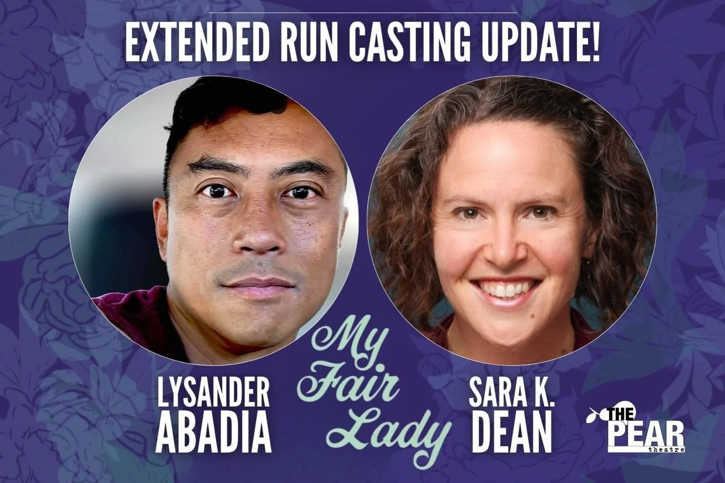 📣We are thrilled to share an exciting casting update as we head into closing weekend of &lsquo;My Fair Lady&rsquo;! 📣

🎩Lysander Abadia will be stepping into the role of FREDDY on March 14 (both performances).

🌷Sara Kannen Dean will be stepping 